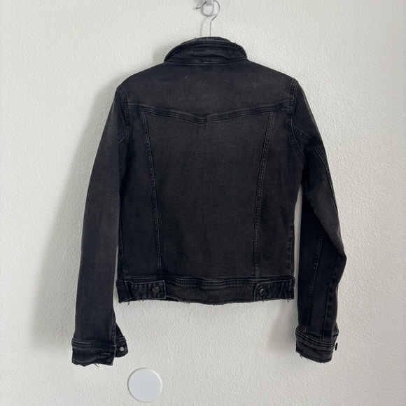 Zara Women's Size Small Black Wash Button Up Denim Jacket - Picture 4 of 4